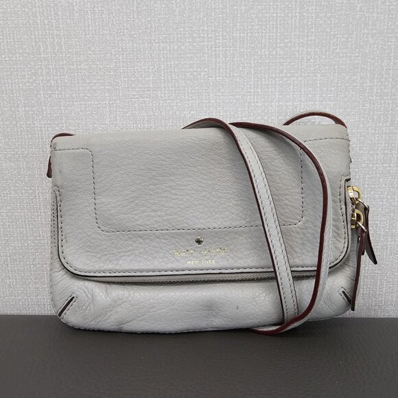 Kate Spade Mariana Mansfield Gray Leather Pebbled Crossbody Bag - Picture 3 of 9